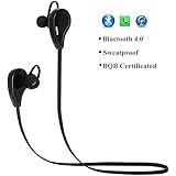 Bluetooth Headphones,HaMi Noise Cancelling Headset Wireless Stereo Earbuds with Microphone Gym Running Sports Sweatproof For Android IOS Devices [12-Month Warranty] - Black