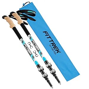 FitTrek Wandelstokken Telescopische Wandelstokken Luchtvaart Aluminium Nordic Wandelstokken met Accessoires en Tas…