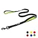Bolux Traffic Control Dual Padded Handle Heavy Duty 3M Reflective Dog Leash 5ft Long Training Leash Lead Greater Control Safety Training Perfect for Large Medium Dogs (Black+Green)