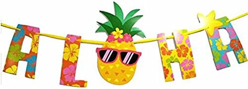 ALOHA Banner Sign - Luau Hawaii Party Holiday Decorations - Tropical Themed Party Supplies, Favors , Photo Props