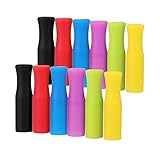12PCS Silicone Straw Tips, Multicolored Food Grade Straws Tips Covers Only Fit for 1/4 Inch Wide(6MM Outdiameter) Stainless Steel Straws