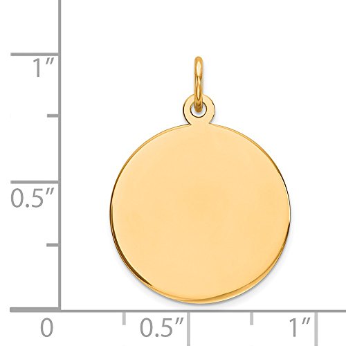 14k Plain .018 Gauge Circular Engravable Disc Charm