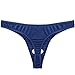FEESHOW Mens Smooth G String Thongs Open Front Underwear (Large, Navy Blue)