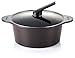 Happycall Hard Anodized Ceramic Nonstick Pot, 6-Quart, Brown, Oven Safe, Dishwasher Safe, Stockpot, With Glass Lid, Rivet Free, Cookware