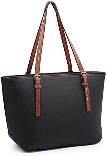 Shevanna Womens Casual PU Tote Handbag (Black)