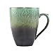 oojdzoo Handmade Pottery Coffee/Tea Mug Polish - 10 Ounce Rustic Stoneware Ceramic Cup Clay Art (Black/Green)