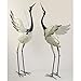 Bits and Pieces -Red Crowned Cranes Metal Garden Sculpture - Set of Two Metal Cranes for Home and Garden Décor - Metal Garden Art, Outdoor Lawn and Patio Decor, Backyard Sculpture, and Decoration.