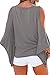 Pink Queen Lady's Vogue Shoulder Off Loose Dolman Top Blouse Gray Size XL