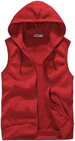 SoEnvy Mens Casual Sleeveless Sport Hoodie Zip Up Vest