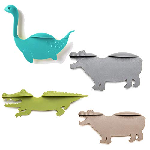 4 Packs of Animal Bookmark Sets, Including 2 Hippos, 1 Loch Nymph, and 1 Crocodile. Unique Animal Bookmark Set, Crocodile Hippo Nessie Tale Shaped Bookmarks for Adult and Kids - Thumbnail 3