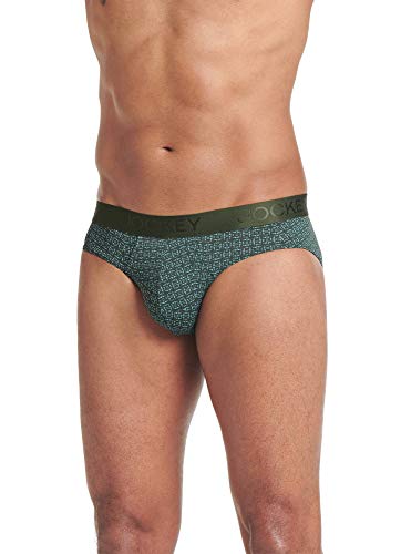 Jockey Men's Underwear Lightweight Travel Microfiber Brief, Thyme, M