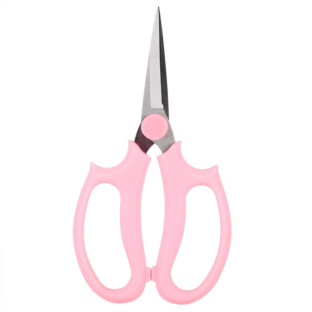 Multifunctional Floral Scissors, Flower Cutting Scissor Garden Pruning Shears Gardening Hand Pruners Snip Trimming Tool for Trimmed Fruit Branch(Pink)