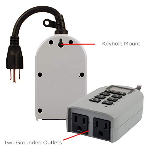 UltraPro Daysmart 7Day Digital Timer, Plugin, 2 Grounded Outlets