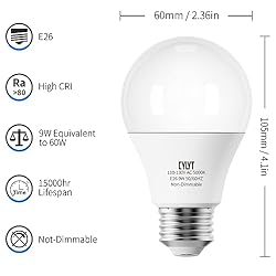 CYLYT A19 LED Light Bulb 60W Equivalent, Daylight