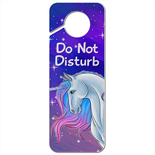 GRAPHICS & MORE Majestic Unicorn Pink Purple Blue Do Not Disturb Plastic Door Knob Hanger Sign