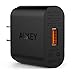 Quick Charge 2.0 AUKEY USB Wall Charger for Samsung Galaxy Note8 / S8 / S8+, LG V10, Google Nexus 6, BlackBerry Priv | Qualcomm Certified
