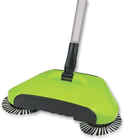 Eco Sweeper 360 Degree Triple Brush Spinning Vacuum - Multi-purpose Manual Broom, Cordless Cleaning Tool - Green