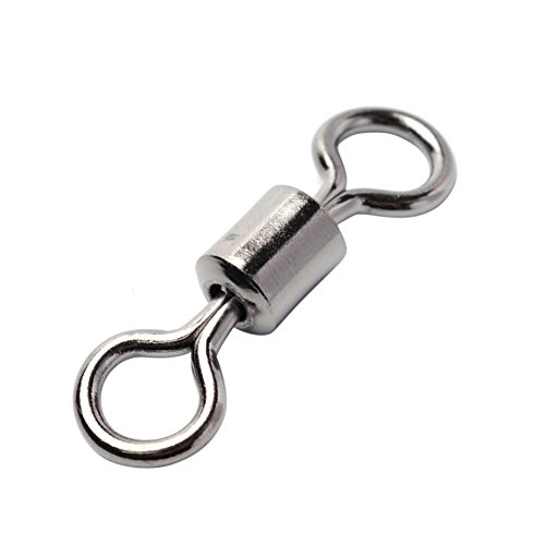 Dr.Fish Saltwater Fishing Rolling Swivel Solid Ring #3/0 200Lb Connector Terminal Tackle(pack of 40)