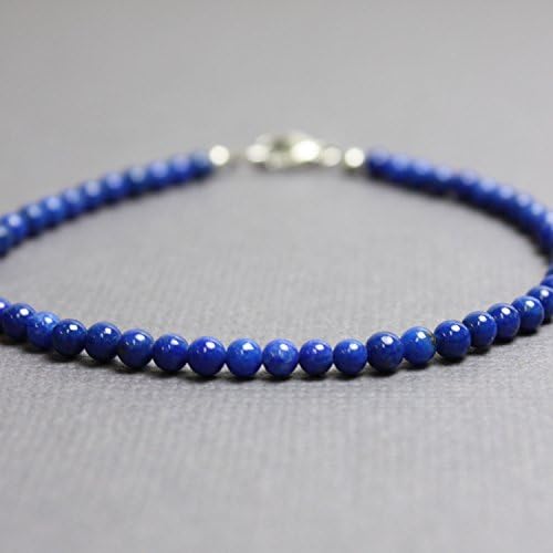Kathy BankstonKathy Bankston Handmade 3mm Denim Lapis Lazuli Bracelet with Lobster Clasp