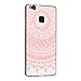 kwmobile Case Compatible with Huawei P9 Lite - Case Clear TPU Cover with Design - Indian Sun Pink/White
