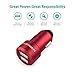 USB Car Charger RAVPower 24W 4.8A Metal Dual Car Adapter, Compatible iPhone Xs XS Max XR X 8 7 Plus, iPad Pro Air Mini, Galaxy S9 S8 S7 S6 Edge Note, Tablet and More (Red)