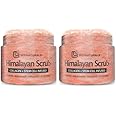 Himalayan Salt Scrub, Face, Foot, and Body Exfoliator with Collagen and Stem Cells Exfoliating Scrub for Toning, Cellulite, and Skin Care by M3 Naturals (Pack of 2)
