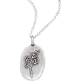 LISA LEONARD DESIGNS Pewter Birth Flower Pendant Necklace Minimalist Jewelry Necklaces For Women Gift For Her Dainty Necklaces