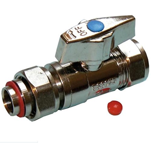 15mm Straight Chrome Service Valve with Butterfly Handle