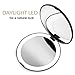 Fancii LED Lighted Travel Makeup Mirror, 1x/10x Magnification - Daylight LED, Compact, Portable, Large 5” Wide Illuminated Folding Mirror