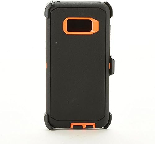 Galaxy S8 PLUS Case, 3-Layer Protection Military Grade Rugged Shockproof Defender Case for Samsung Galaxy S8+ Models (With Belt Clip Holster) (Black/Orange)