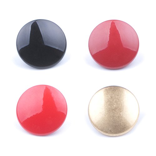 (4 Pack)Soft Metal Shutter Release Button Brass for Fujifilm X100F X-T20 X-PRO2 XPRO-1 X30 X100T X100S X-E2 X-T10 X-E3 for Olympus PEN-F Camera Black Red Dark-red Golden 10mm Convex Surface