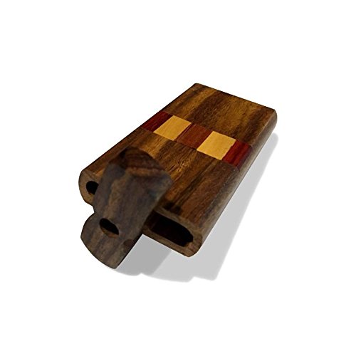 4" wooden vertical stripe cigarette case and box