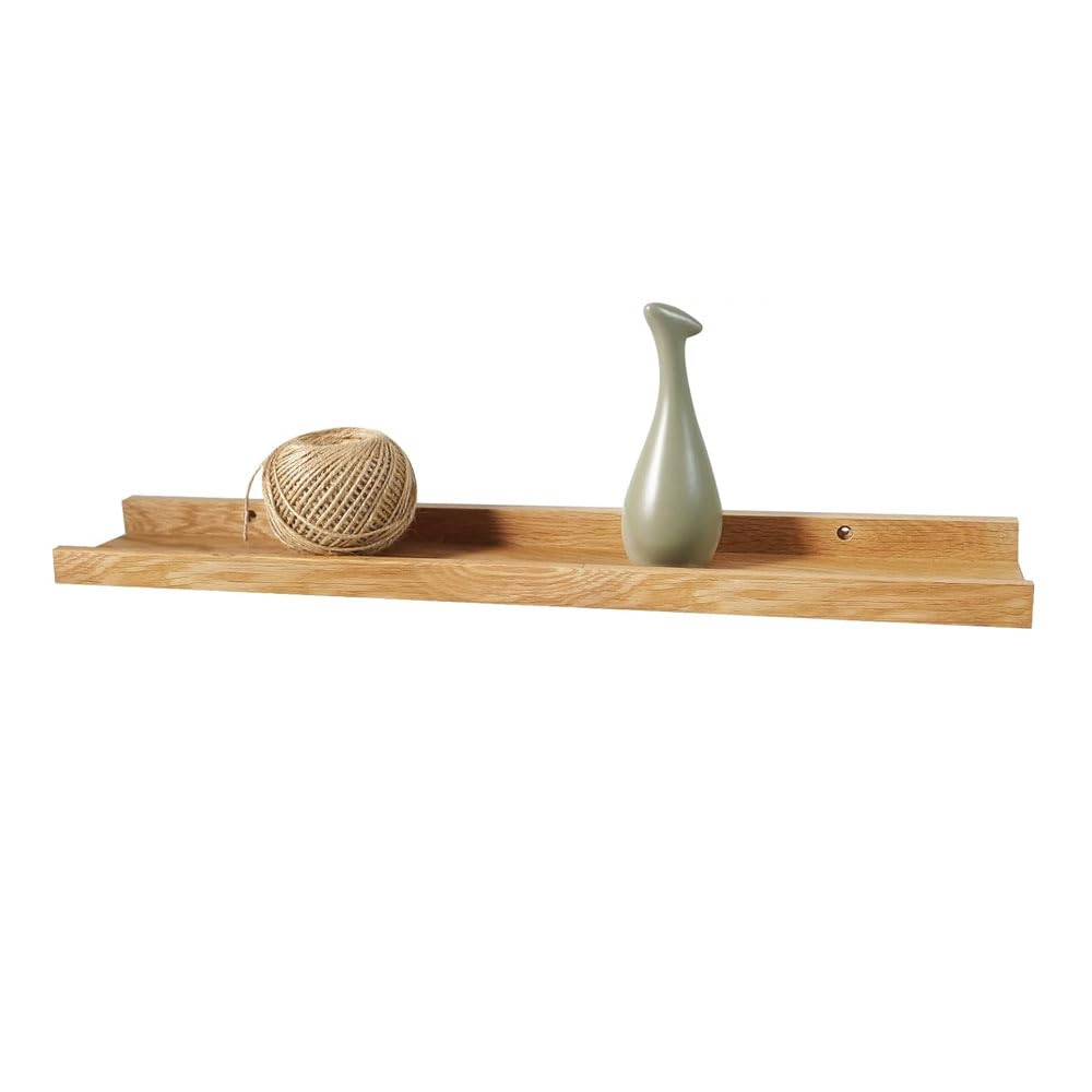 Recogwood Solid Oak Floating Shelves-60cm Wall Mounted, Invisible Wooden Wall Shelf, Picture Ledge Shelves for Bedroom, Living Room, Kitchen, Bathroom, Home Office
