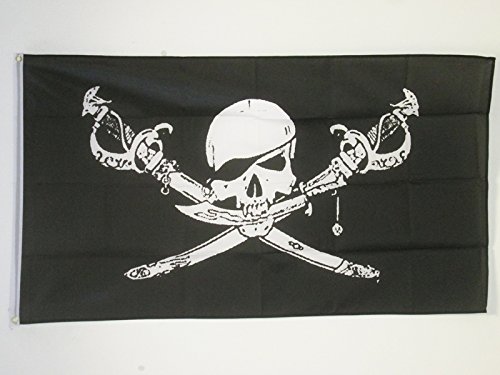 AZ FLAG - Pirate Brethren Of The Coast Flag - 2x3 Ft - 100D Polyester Pirates Banner with Two Metal Grommets - Fade Resistant - Vivid Colors - 2' x 3' Feet - 90x60 Cm
