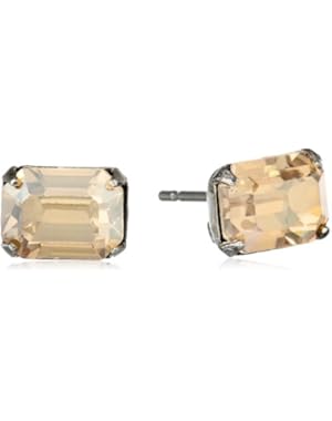 Mini Emerald-Cut Crystal Stud Earrings