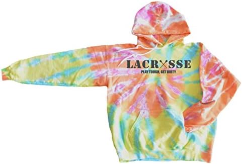 Lacrosse Tie Dye Sweatshirt "Lacrosse" Metallic Gray Logo (Pastel Twist, Medium)