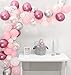 106 Pack Snowflake Balloon Garland Winter Wonderland Party Decorations Pink and Silver for Baby Shower, 1st Birthday or Baby Its Cold Outside Decorations primary
