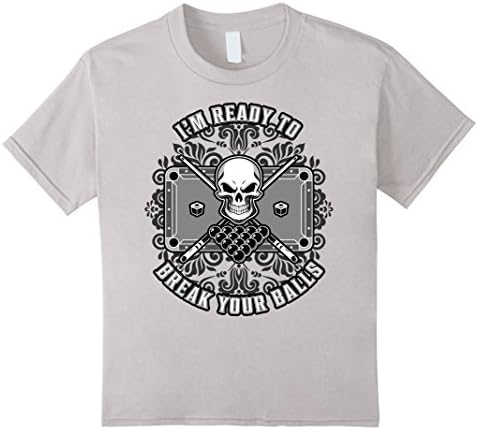 unisex-child I'm Ready To Break Your Balls Billiards Pool Funny Shirt 8 Silver