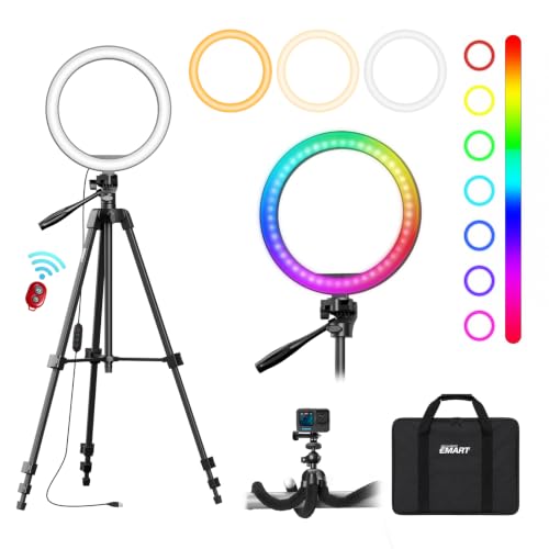 EMART 10" Ring Light 55" Extendable Tripod