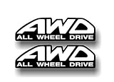 2 AWD All Wheel Drive Decals STI Impreza WRX Vinyl Window Bumper Stickers (White Wording)