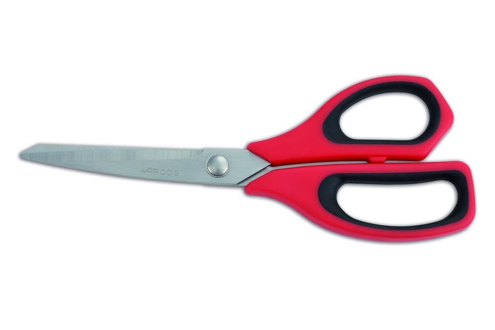 Arcos Kitchen Scissors 9 Inch Stainless Steel, Scissors for Meat use, Polypropylene Handle and 240 mm Blade, Series Prochef, Color Black and red
