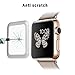 for Apple Watch Screen Protector, AYAMAYA Full Screen Coverage [Real Tempered Glass] Bumper Case with 3D Curved Edge & High Defintion for Apple Watch 42mm Series 3/2/1(Silver)
