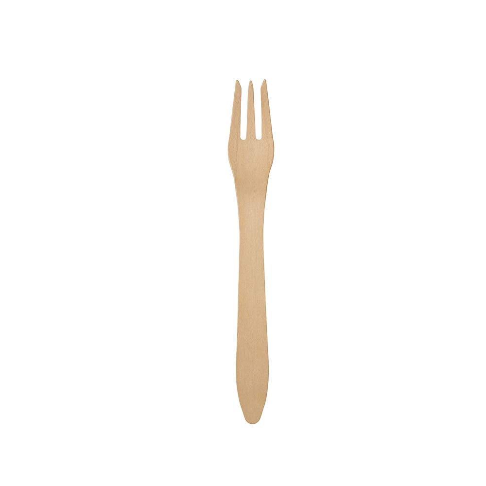 BIOZOYG 100 Disposable Forks Made of Wood | Disposable Cutlery Party Cutlery Wood Cutlery Cutlery Disposable Crockery Biodegradable, compostable Wooden Forks 18 cm