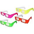 8 Pairs Prism Diffraction Fireworks Glasses - Individually Folded in Clear Reusable Sleeve - for Laser Shows, Raves