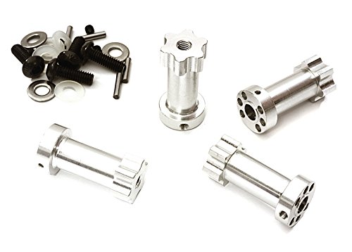 Integy RC Model Hop-ups C28019SILVER 12mm Hex Extended Wheel (4) Hub 28mm Thick for Most 1/10 Traxxas