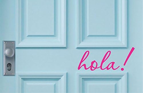 Wall Decal Home Decor hola Door wall decal spanish espanol hello sticker Art white