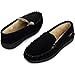 Alpine Swiss Yukon Mens Suede Shearling Slip On Moccasin Slippers Black 11 M US