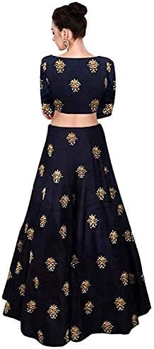 SKS Enterprise Women's Embroidered Taffeta Silk Semi Stitched Lehanga Choli All Over 1 Maroon & Maroon