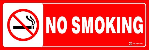 GO DIRECTION NO SMOKING SIGN BOARDS PRINTED ON 5MM FOAMBOARD IN RED & WHITE COLOUR 12 * 4 INCHES SIZE