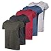5 Pack: Womens Quick Dry Fit Dri Fit Active Wear Yoga Workout Athletic Tops Essentials Clothes Running Gym Zumba Exercise Ladies Short Sleeve Crew Neck T-Shirt - Set 3,L